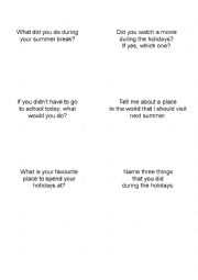 English Worksheet: Stop and Swap: Summer holidays/ vacation