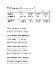 English Worksheet: What have you got ..........?