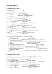 English Worksheet: Future tenses