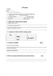 English Worksheet: Test