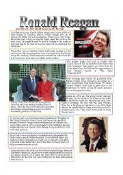 English Worksheet: Ronald Reagan Biography