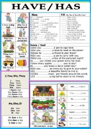 English Worksheet:  Grammar/ Verbs / Has / Have