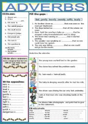 English Worksheet: ADVERBS