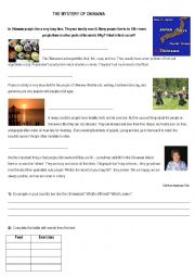 English Worksheet: THE MYSTERY OF OKINAWA