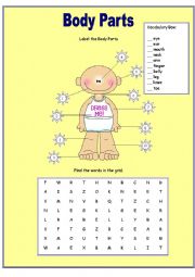 English Worksheet: Body Parts