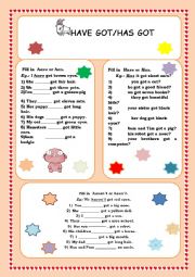 English Worksheet: Have got/has got