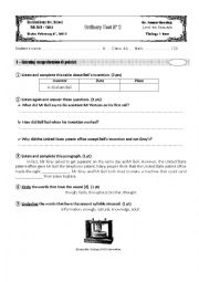 English Worksheet: Ordinary Test2 (4th form Arts) 2013