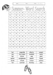 English Worksheet: summer vocabulary 