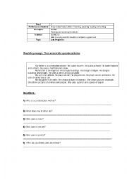 English Worksheet: pbs reading B1 D1 E2 form 2 2013