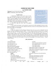 English Worksheet: A new day has come, Celine Dion