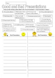 English Worksheet: Presentation Hints and Tips