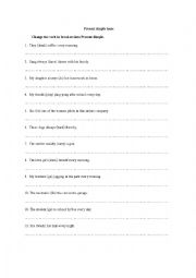 English Worksheet: present simple tense