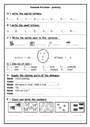 English Worksheet: general revision