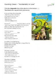 English Worksheet: Comparatives Song - Accidentally in Love