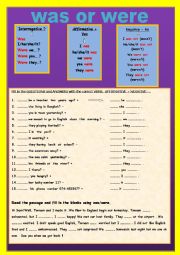 WAS / WERE and PRONOUNS