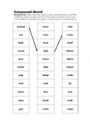 English Worksheet: Compound Word Match