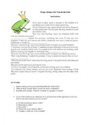 English Worksheet: Frogs Always Get You in the End (Reading)