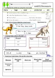 English Worksheet: Dinosaurs