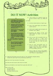 DO IT NOW! activities-riddles-language questions