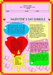 English Worksheet: Happy Valentines Day :) with key