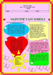 English Worksheet: Happy Valentines Day :) with key