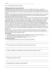 English Worksheet: weddings