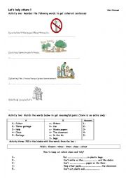 English Worksheet: lets help others