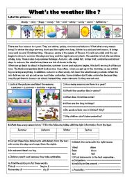 English Worksheet: whats the weather like?