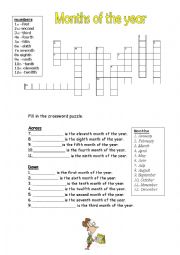 English Worksheet: Months