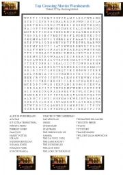 Top grossing movies wordsearch