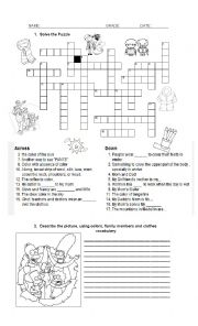 English Worksheet: Vocabulary Puzzle