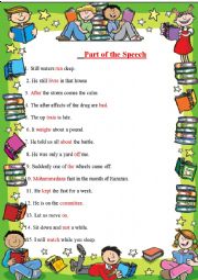 English Worksheet: Identify the part of the speech