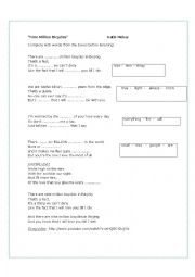 English Worksheet: Song: Nine Million Bicycles