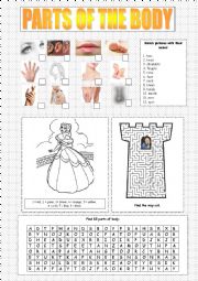 English Worksheet: parts of body 