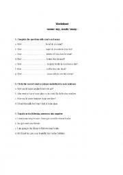 English Worksheet: some/any