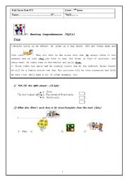 English Worksheet: a test