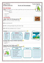 English Worksheet: The Ant And The Grasshopper