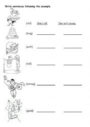 English Worksheet: write sentences following the example