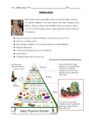 English Worksheet: Oral Exam: Healthy Living