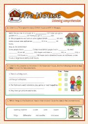 English Worksheet: The house - listening