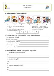 English Worksheet: Present continuous