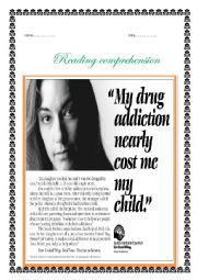 English Worksheet: drugs nearly cost me my child