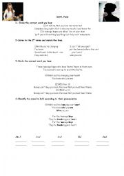 English Worksheet: Feist 1,2,3,4 song