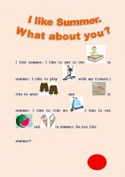 English Worksheet: Summer activities