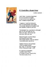 English Worksheet: Poem: If I could be a Superhero