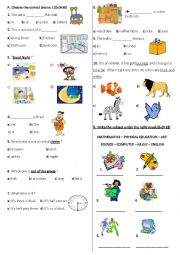 English Worksheet: An easy quiz for beginners (4th Graders)
