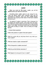 English Worksheet: Jupiter