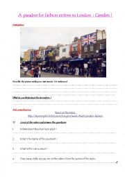 English Worksheet: A paradise for fashion victims in London  : Camden  !