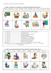 English Worksheet: School Staff and Other jobs and description of what they do simple present