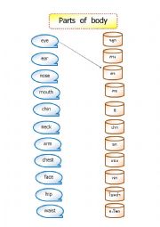 English Worksheet: Parts of body